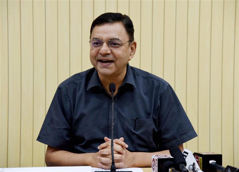 The Director General, Bureau of Indian Standards (BIS), Shri Pramod Kumar Tiwari addressing a press conference on “Quality Control Order for Footwear and other important Products”, in New Delhi on June 19, 2023.