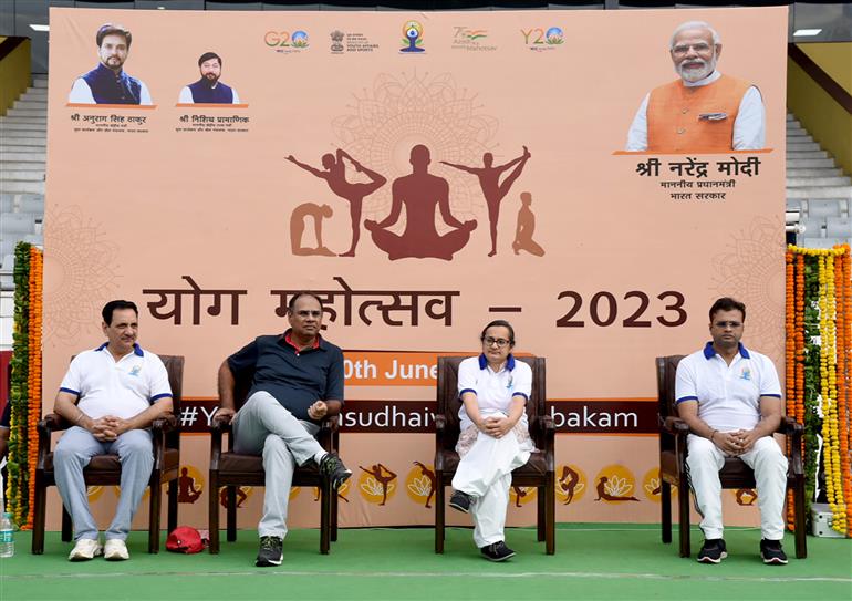 The Secretary, Youth Affairs and Sports, Smt. Meeta Rajivlochan attends Yoga Mahotsav 2023 organised by Ministry of Youth Affairs and Sports, in New Delhi on June 20, 2023.