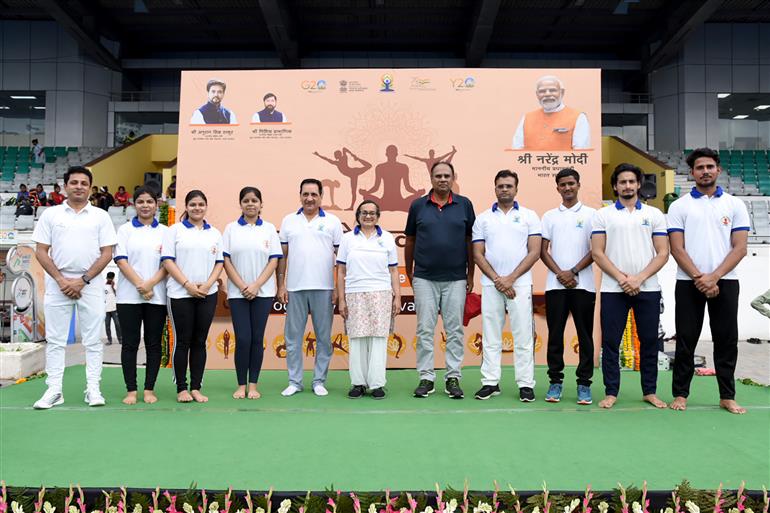 The Secretary, Youth Affairs and Sports, Smt. Meeta Rajivlochan attends Yoga Mahotsav 2023 organised by Ministry of Youth Affairs and Sports, in New Delhi on June 20, 2023.