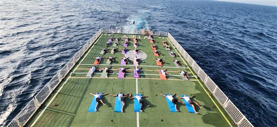 Glimpses of Indian Coast Guard organising Coastal Ring of Yoga all along the Indian coastline to mark International Day of Yoga on June 21, 2023.:Ministry of Defence