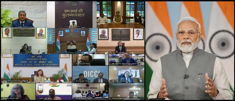 PM addressing Post Budget Webinar on ‘Urban Planning, Development and Sanitation’ on March 01, 2023.