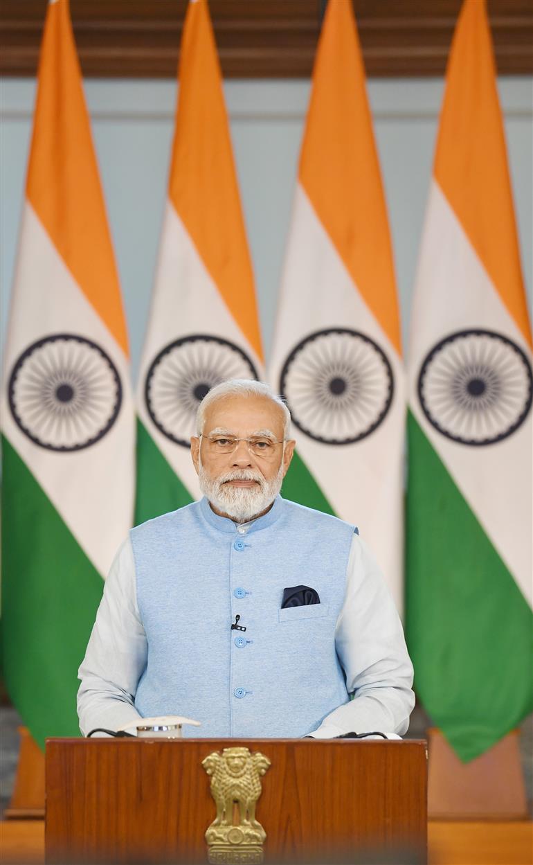 PM addressing the meeting of Foreign Ministers of G20 via video message on March 2, 2023.