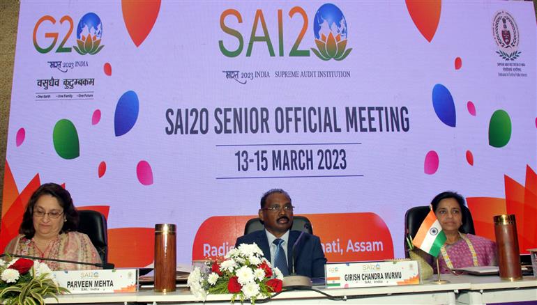 The Comptroller and Auditor General of India, Shri Girish Chandra Murmu led the deliberations in the SAI20 Senior Officials' Meeting at Guwahati, in Assam on March 13, 2023.