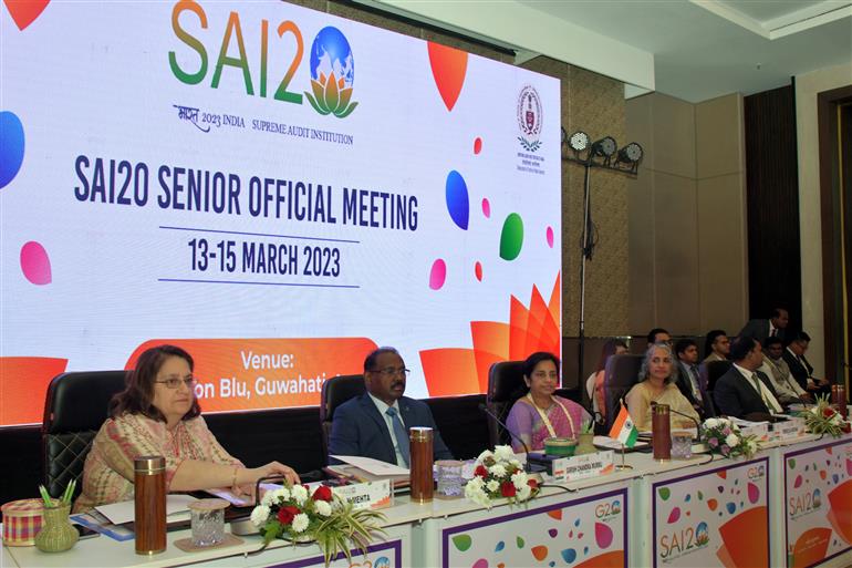 The Comptroller and Auditor General of India, Shri Girish Chandra Murmu led the deliberations in the SAI20 Senior Officials' Meeting at Guwahati, in Assam on March 13, 2023.