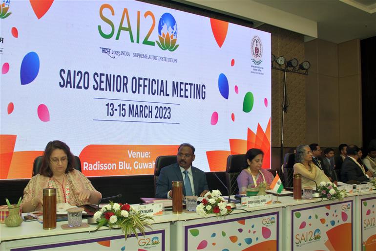 The Comptroller and Auditor General of India, Shri Girish Chandra Murmu led the deliberations in the SAI20 Senior Officials' Meeting at Guwahati, in Assam on March 13, 2023.