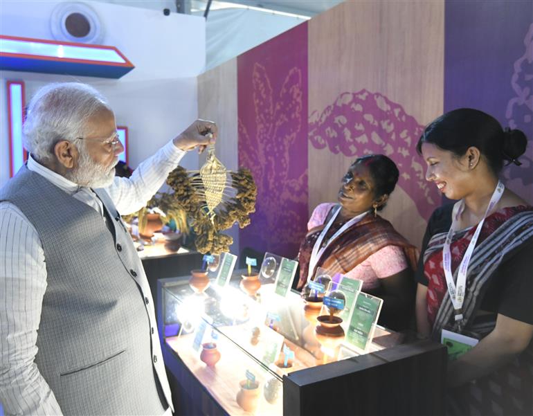 PM visits at the Global Millets (Shree Anna) Conference on the occasion of International Millets Year 2023 at Subramaniam Hall (PUSA), in New Delhi on March 18, 2023.