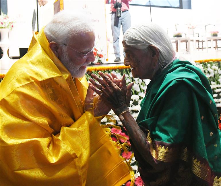 PM graced the occasion of Global Millets (Shree Anna) Conference on International Millets Year 2023 at Subramaniam Hall (PUSA), in New Delhi on March 18, 2023.