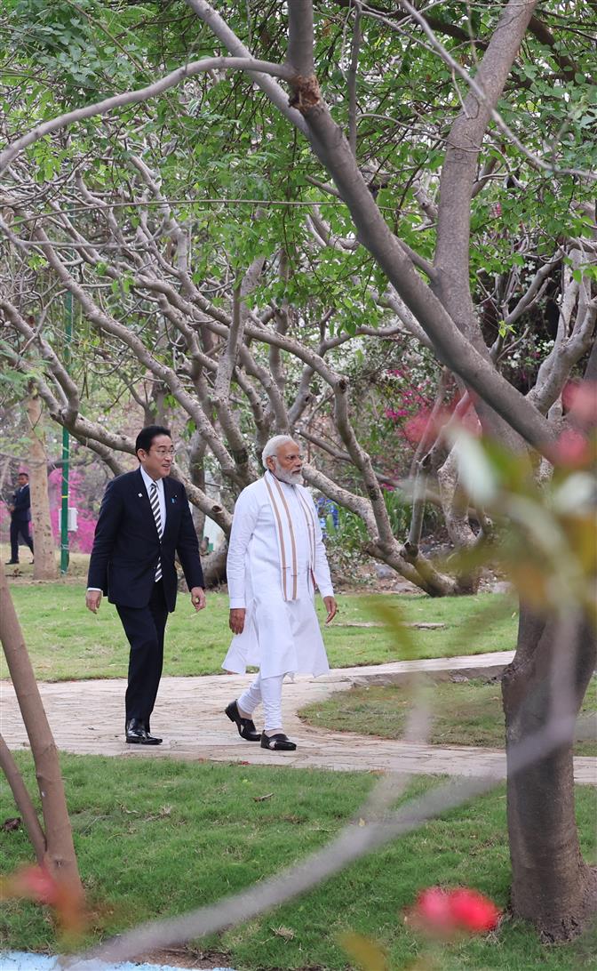 PM visits Buddha Jayanti Park with the Prime Minister of Japan, Mr. Fumio Kishida, in New Delhi on March 20, 2023.