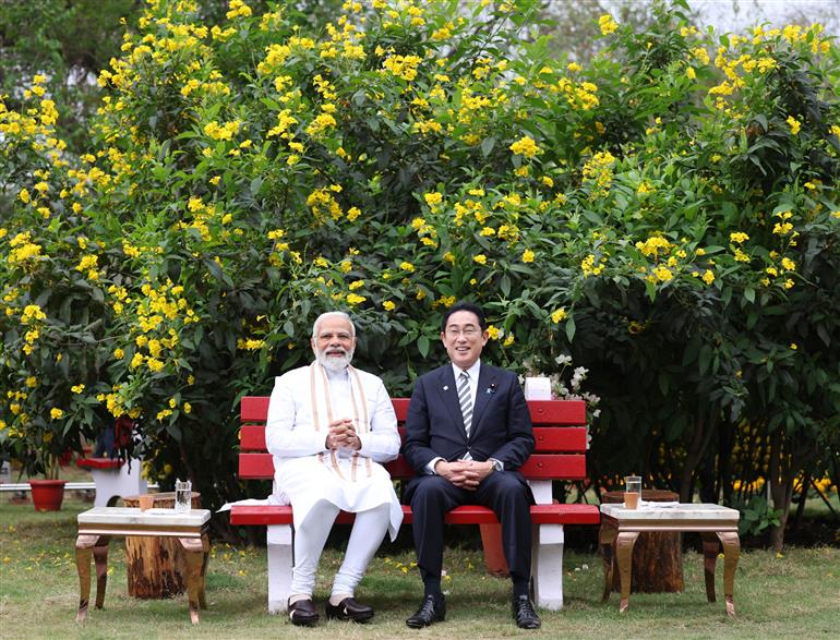 PM visits Buddha Jayanti Park with the Prime Minister of Japan, Mr. Fumio Kishida, in New Delhi on March 20, 2023.