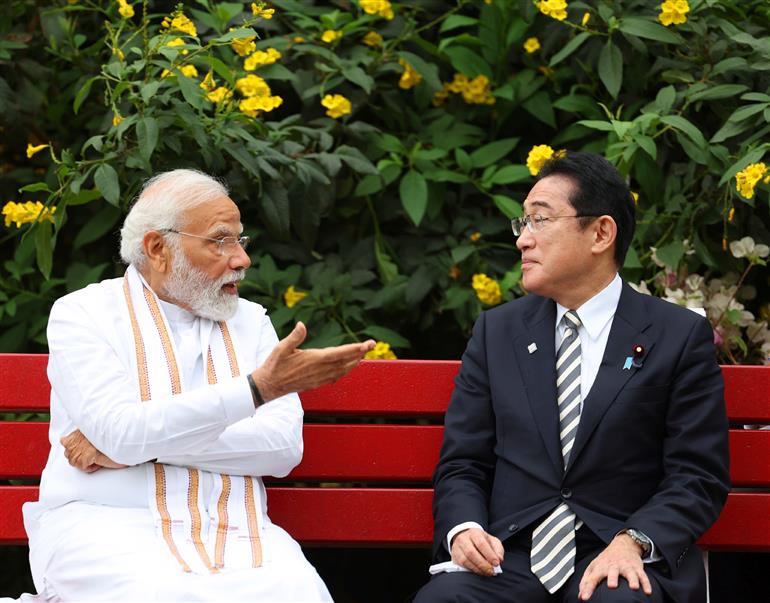 PM visits Buddha Jayanti Park with the Prime Minister of Japan, Mr. Fumio Kishida, in New Delhi on March 20, 2023.