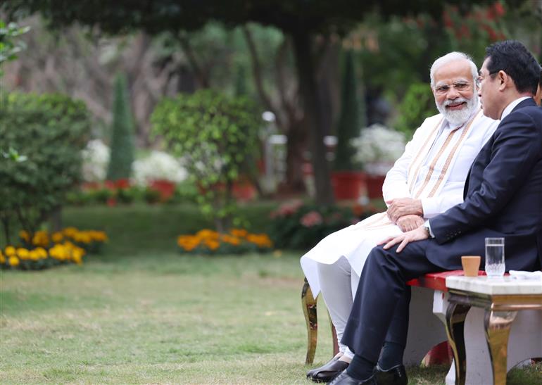 PM visits Buddha Jayanti Park with the Prime Minister of Japan, Mr. Fumio Kishida, in New Delhi on March 20, 2023.