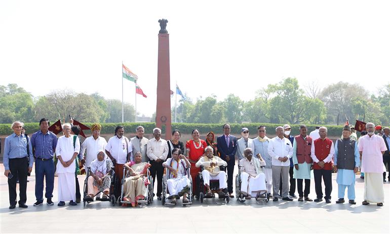 Padma awardees 2023 visits the National War Memorial, in New Delhi on March 23, 2023.