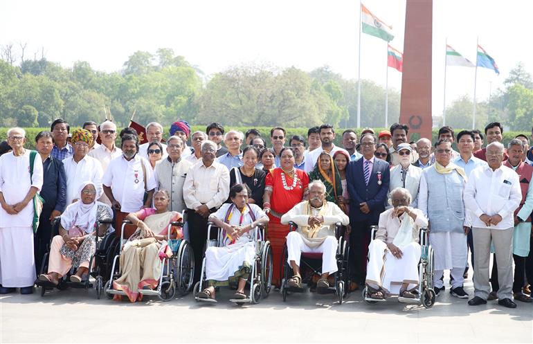 Padma awardees 2023 visits the National War Memorial, in New Delhi on March 23, 2023.
