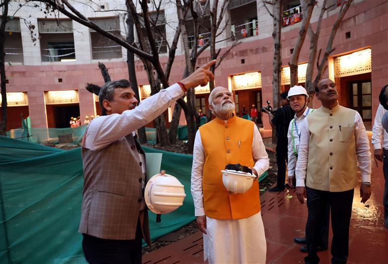 PM visits new Parliament House, in New Delhi on March 30, 2023.