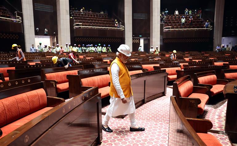 PM visits new Parliament House, in New Delhi on March 30, 2023.