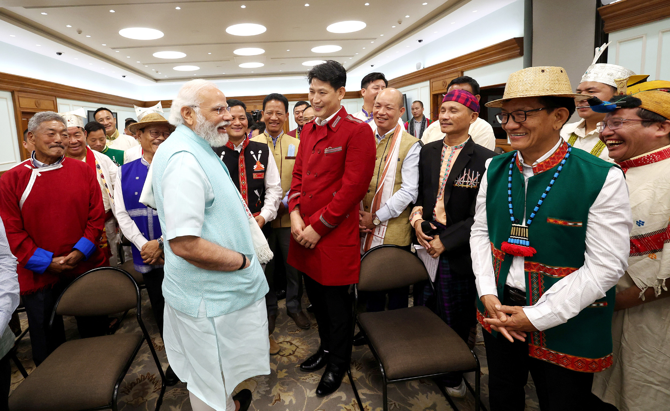 Tribal leaders from Arunachal Pradesh meet PM Modi after Gujarat visit
