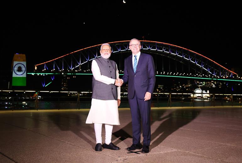 PM with the Australian Prime Minister, Mr. Anthony Albanese, in Sydney on May 24, 2023.