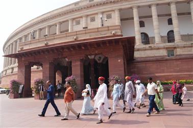 The Vice President, Shri Jagdeep Dhankhar meeting with farmer Ramu Lal Ji Bhamu and his family members from Dudu, Rajasthan along with Trustees of Shri Dhanna Bhagat Mandir at Parliament House Complex, in New Delhi on November 01, 2023.