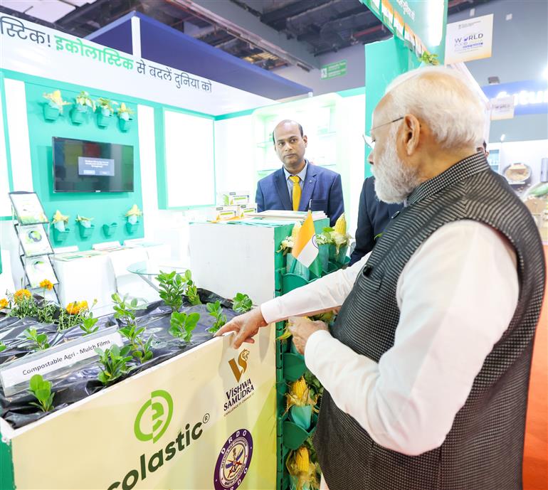 PM visits an Exhibition at World Food India 2023 event at Bharat Mandapam, in Pragati Maidan, New Delhi on November 03, 2023.