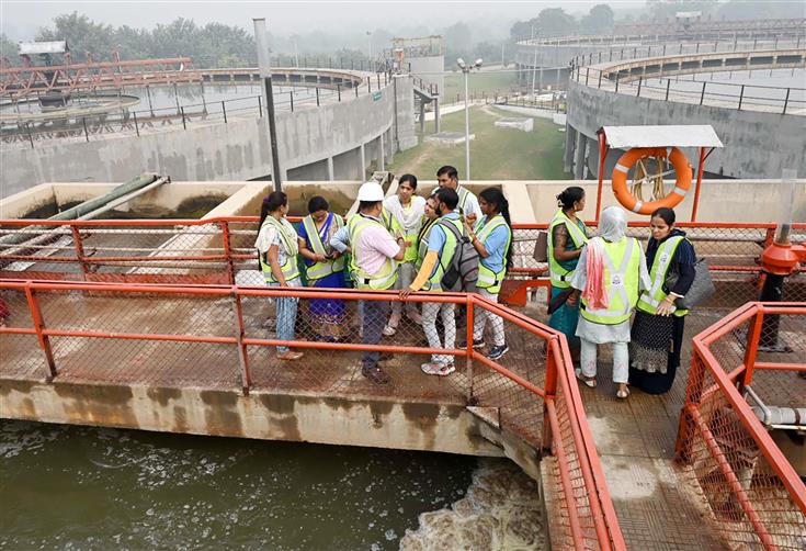 Glimpses of Sonia Vihar Water Treatment Plant (WTP) as part of Jal Diwali –“Women for Water, Water for Women” Campaign, in Delhi on November 09, 2023.