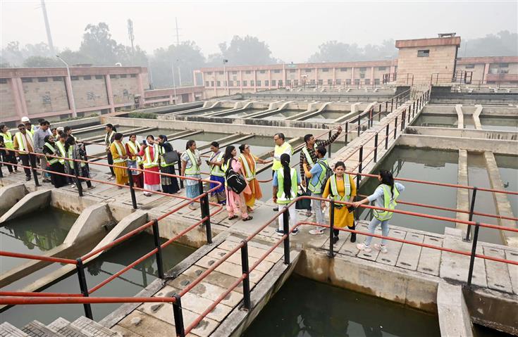 Glimpses of Sonia Vihar Water Treatment Plant (WTP) as part of Jal Diwali –“Women for Water, Water for Women” Campaign, in Delhi on November 09, 2023.