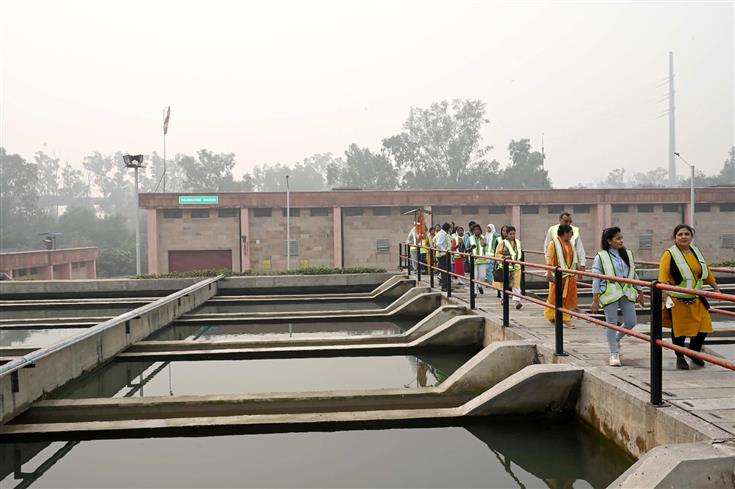 Glimpses of Sonia Vihar Water Treatment Plant (WTP) as part of Jal Diwali –“Women for Water, Water for Women” Campaign, in Delhi on November 09, 2023.