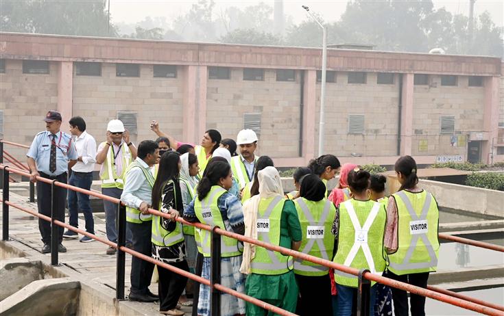 Glimpses of Sonia Vihar Water Treatment Plant (WTP) as part of Jal Diwali –“Women for Water, Water for Women” Campaign, in Delhi on November 09, 2023.