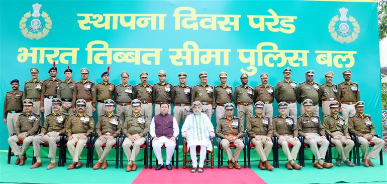 The Union Minister for Home Affairs and Cooperation, Shri Amit Shah at the 62nd Raising Day Parade ceremony of the Indo-Tibetan Border Police (ITBP) at Dehradun, in Uttarakhand on November 10, 2023.