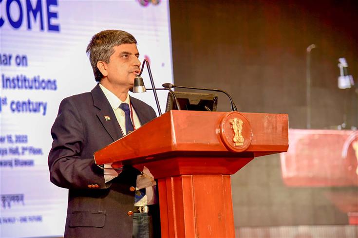 The Secretary, Department of Economic Affairs, Ministry of finance, Shri Ajay Seth opening remarks in the inaugural session at the seminar on  ‘Multilateral Institutions for the 21st Century’ organised by Ministry of finance, in New Delhi on November 15, 2023.