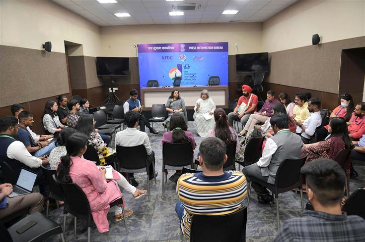 The Director General, PIB, West Zone, Ms. Monideepa Mukerjee in a meeting of preparations for the 54th International Film Festival of India (IFFI), in Goa on November 19, 2023.