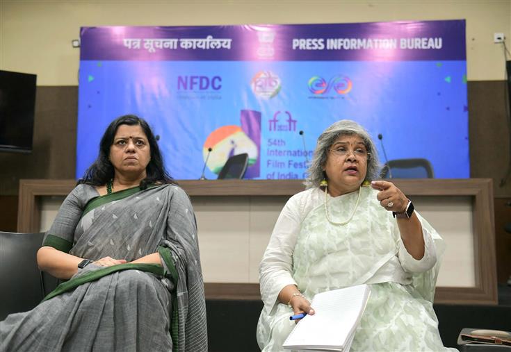 The Director General, PIB, West Zone, Ms. Monideepa Mukerjee in a meeting of preparations for the 54th International Film Festival of India (IFFI), in Goa on November 19, 2023.