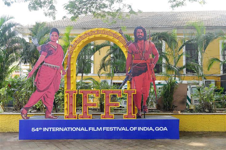 Glimpses of preparations for the 54th International Film Festival of India (IFFI), in Goa on November 20, 2023.