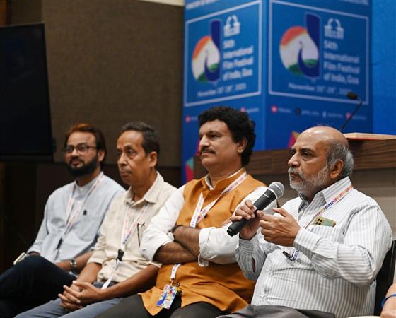 Indian Jury in a Press Conference at the 54th International Film Festival of India (IFFI), in Goa on November 21, 2023.