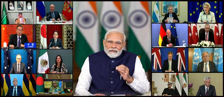 PM inaugural statement at the Virtual G20 Summit on November 22, 2023.