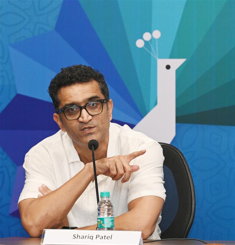 Shariq Patel (producer) of the film "Rautu ki Beli", at the PIB Press Conference in 54th IFFI, Goa on November 25, 2023.