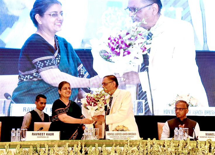 The Chairperson, Competition Commission of India (CCI), Ms. Ravneet Kaur at the 8th Brics International Competition Conference, in New Delhi on October 12, 2023.