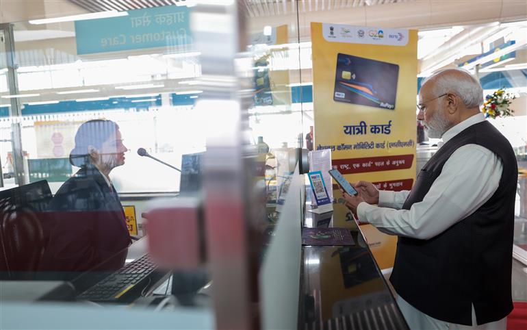 PM arrives at Sahibabad RapidX Station, in Uttar Pradesh on October 20, 2023.