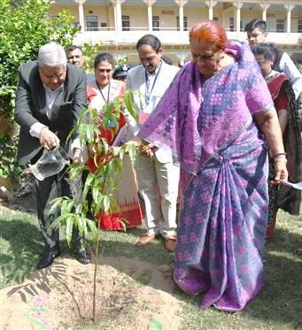 उपराष्ट्रपति श्री जगदीप धनखड़ और डॉ. सुदेश धनखड़ ने 04 सितंबर, 2023 को जयपुर, राजस्थान में विश्वविद्यालय महारानी महाविद्यालय में पौधारोपण किया।