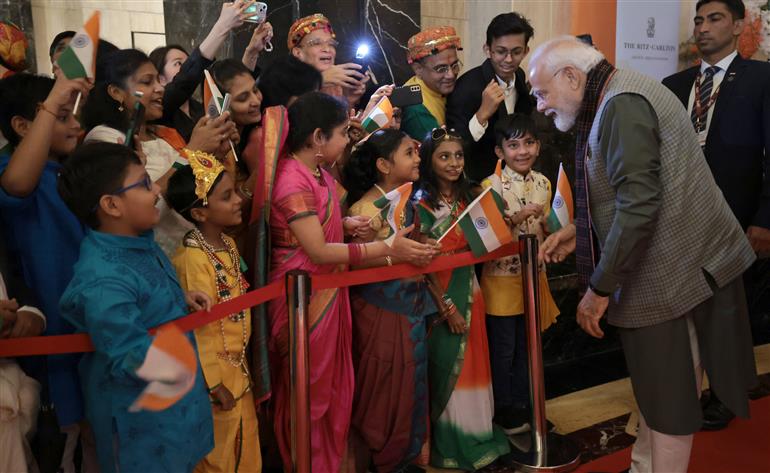 PM being welcomed by Indian community in Jakarta, Indonesia on September 07, 2023.
