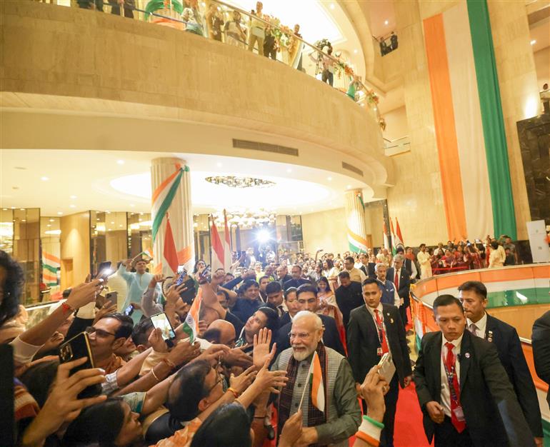 PM being welcomed by Indian community in Jakarta, Indonesia on September 07, 2023.