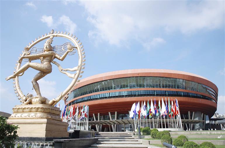 Glimpse of the Bharat Mandapam at Pragati Maidan, in New Delhi on September 11, 2023.