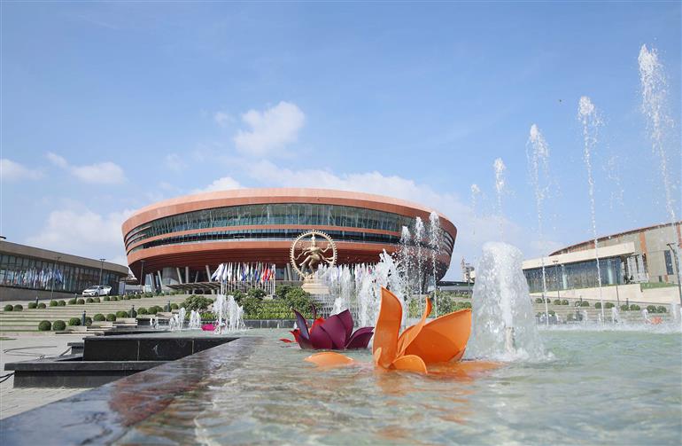 Glimpse of the Bharat Mandapam at Pragati Maidan, in New Delhi on September 11, 2023.