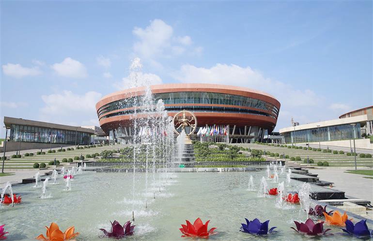 Glimpse of the Bharat Mandapam at Pragati Maidan, in New Delhi on September 11, 2023.