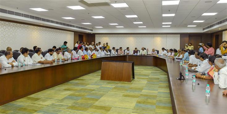 The Chairperson, National Commission for Backward Classes, Shri Hansraj Gangaram Ahir holds a hearing for inclusion of Castes/Communities in the Central List of OBCs for the state of Andhra Pradesh, in New Delhi on September 13, 2023.