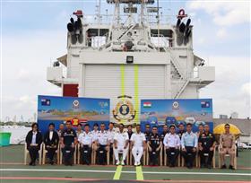 ICG Pollution-Control Vessel ‘Samudra Prahari’ carries out Pollution Response Table-Top exercise with Thai officials at Khlong Toei Port, in Bangkok on September 20, 2023.