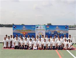 ICG Pollution-Control Vessel ‘Samudra Prahari’ carries out Pollution Response Table-Top exercise with Thai officials at Khlong Toei Port, in Bangkok on September 20, 2023.