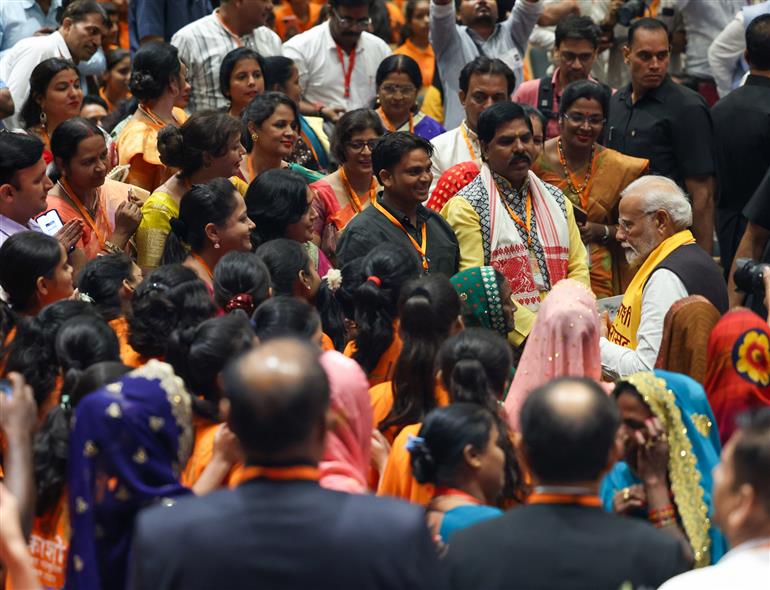 PM attends the closing ceremony of Kashi Sansad Sanskritik Mahotsav 2023 at Rudraksh International Cooperation and Convention Centre (Varanasi), in Uttar Pradesh on September 23, 2023.