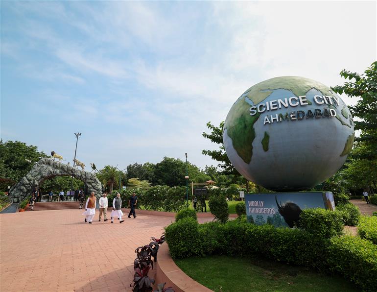 PM visits Nature Park at Science City, in Ahmedabad, Gujarat, on September 27, 2023.