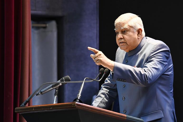 The Vice President of India and Chairman, Rajya Sabha, Shri Jagdeep Dhankhar addressing the 2023 Batch of IAS Officer Trainees at Lal Bahadur Shastri National Academy of Administration, Mussoorie in Dehradun, Uttarakhand on April 05, 2024.