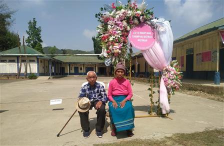 Voters at polling booth during the 1st Phase of General Elections-2024 at Champhai, in Mizoram on April 19, 2024.